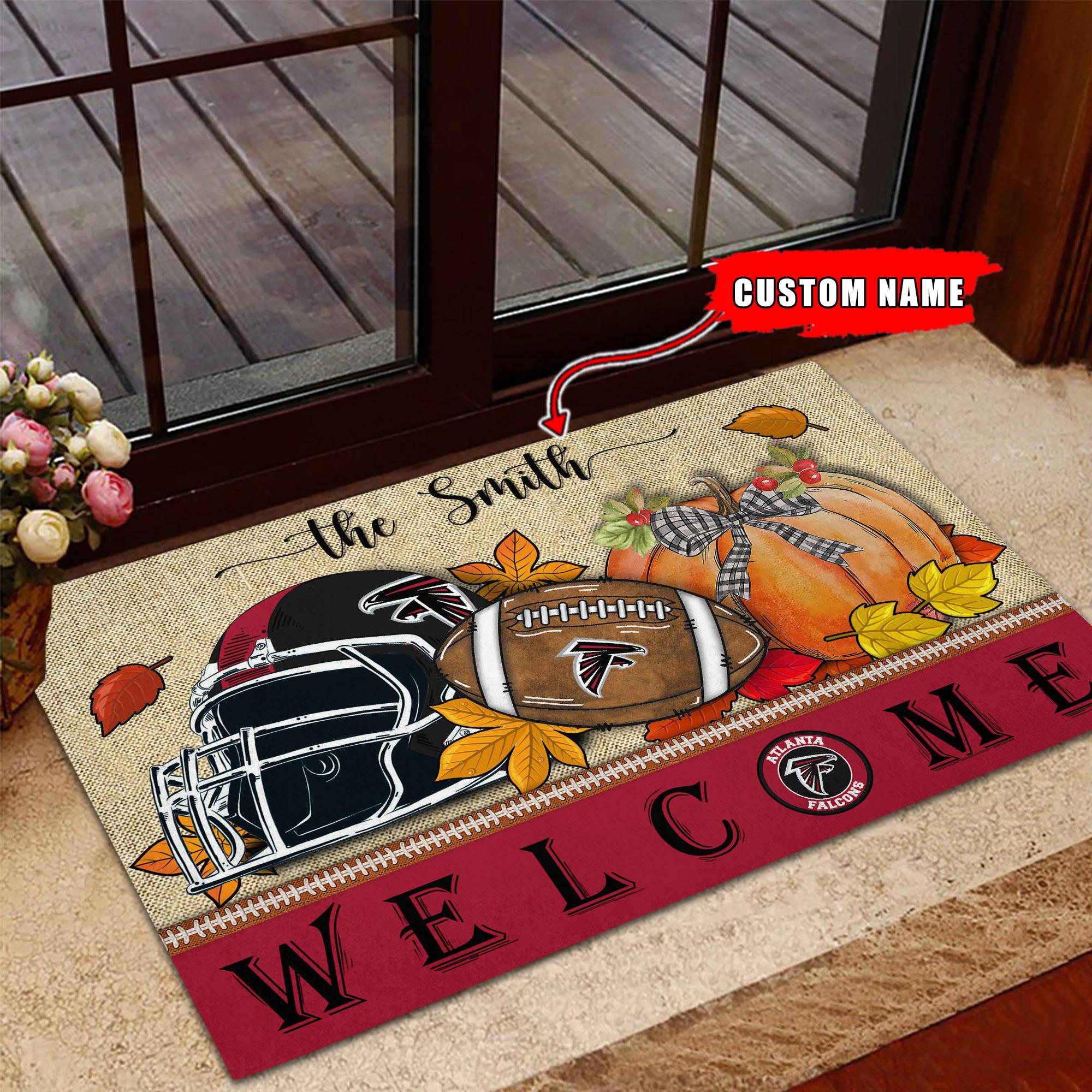 Atlanta Falcons Welcome Fall Football Doormat