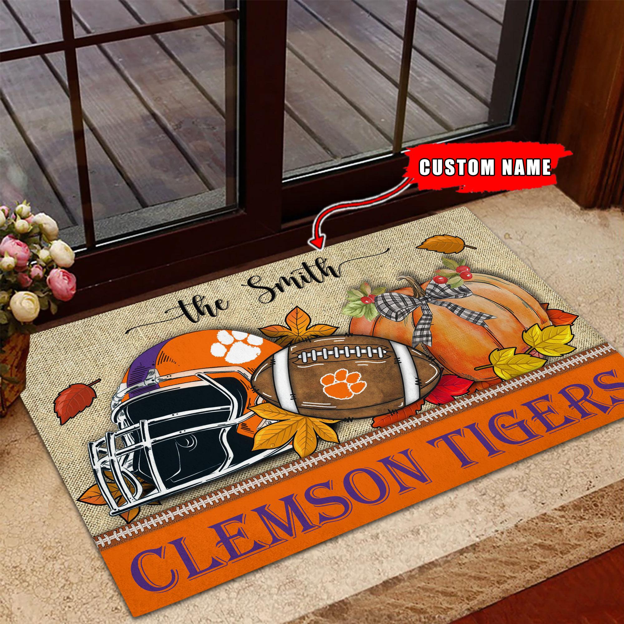 Clemson Tigers Fall Football Doormat