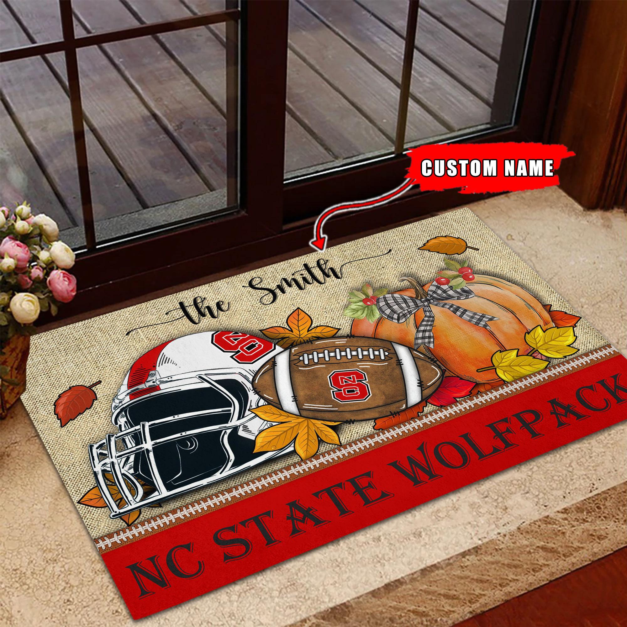 NC State Wolfpack Fall Football Doormat