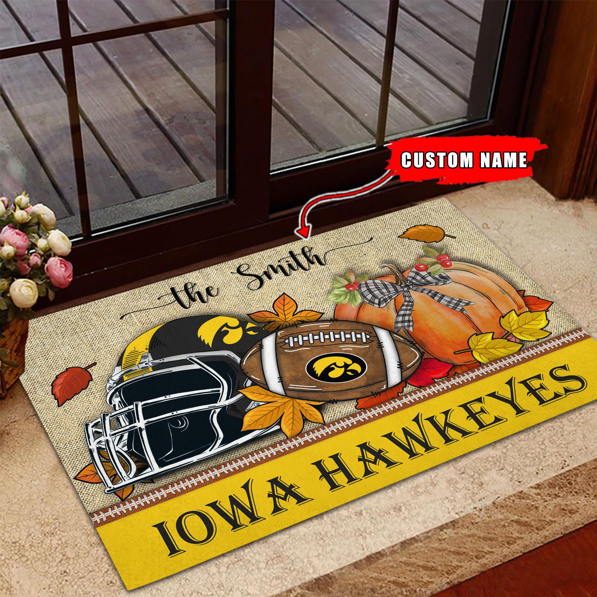 Iowa Hawkeyes Fall Football Doormat