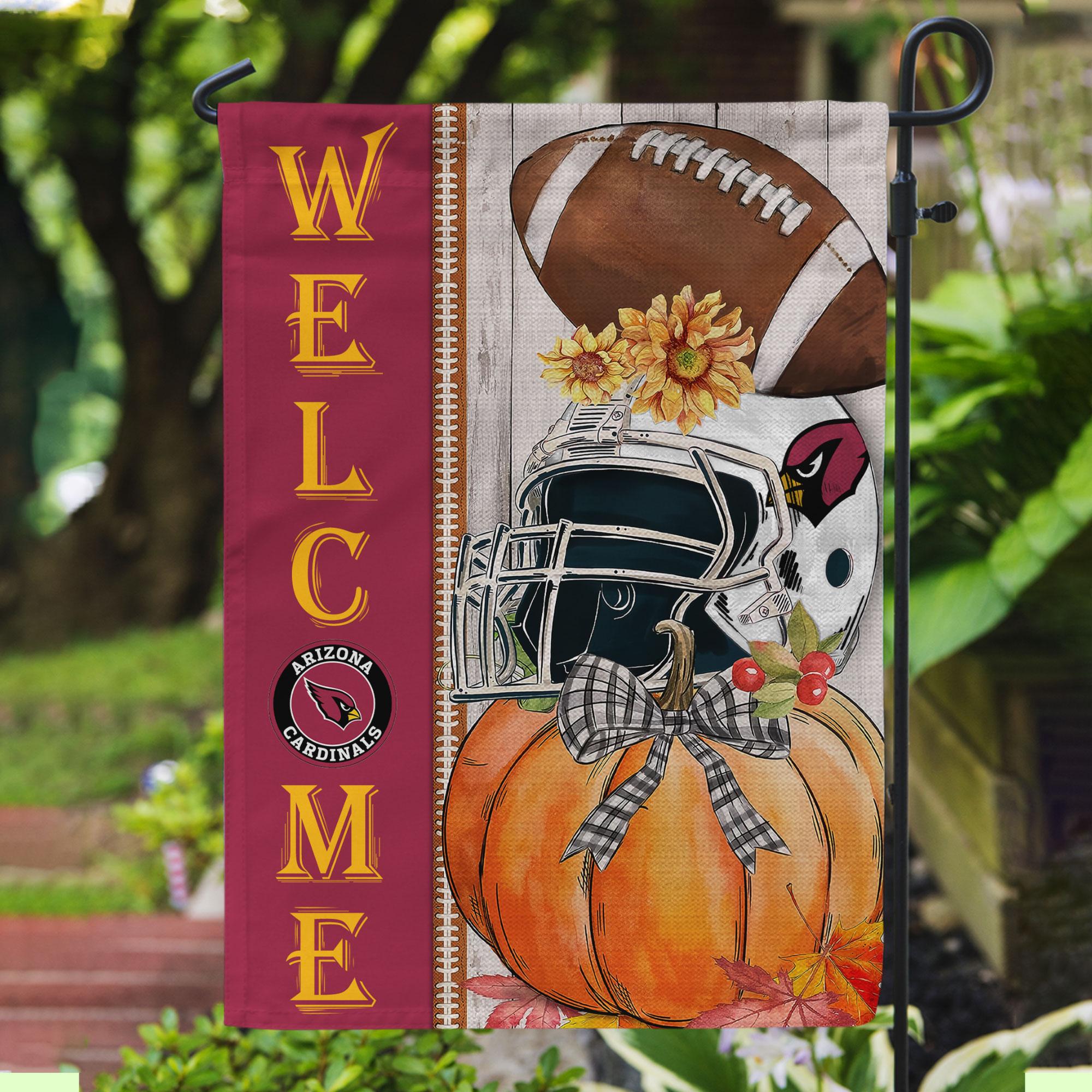 NFL01-Arizona Cardinals Welcome Fall Football Garden Flag – Double Sided Printed
