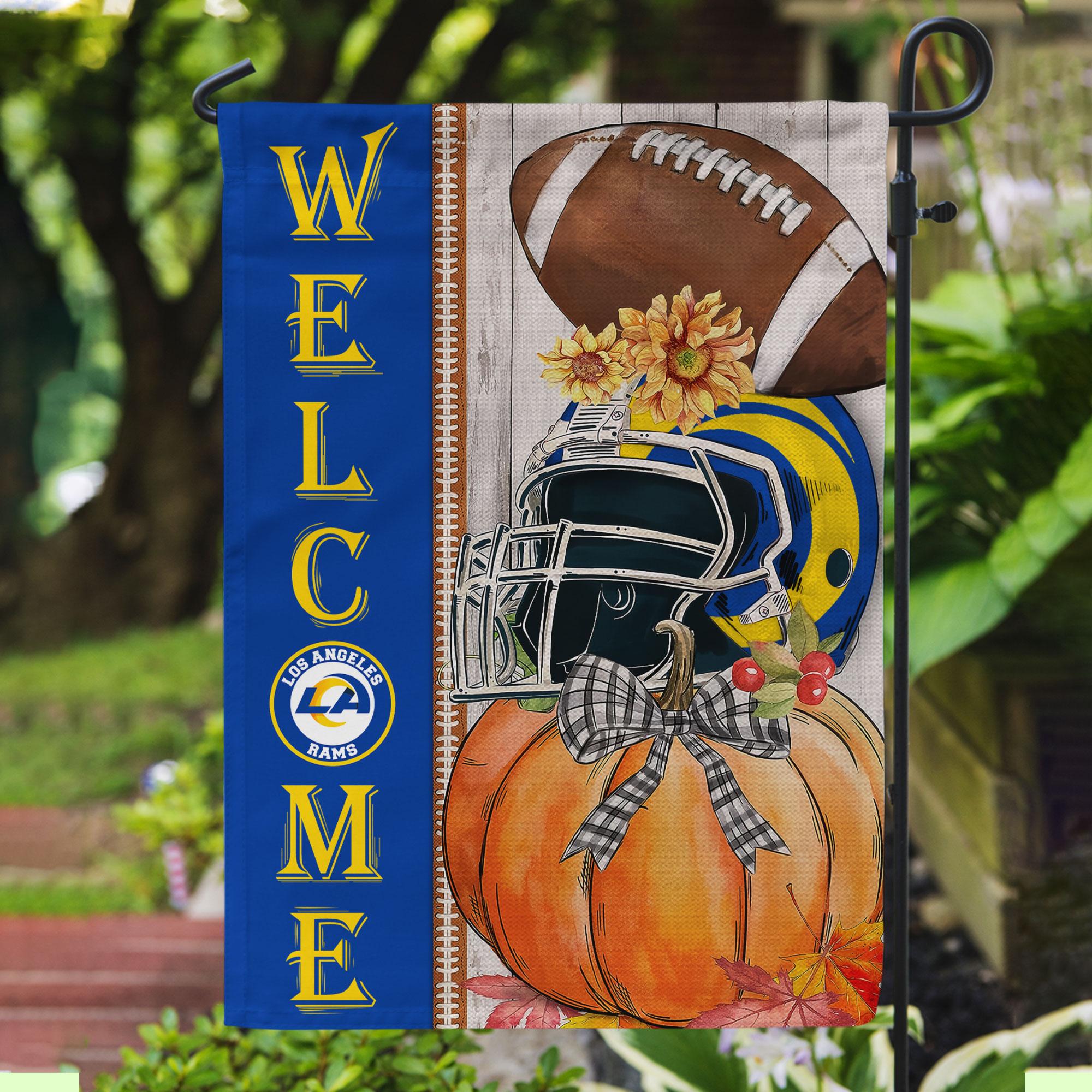NFL26-Los Angeles Rams Welcome Fall Football Garden Flag – Double Sided Printed