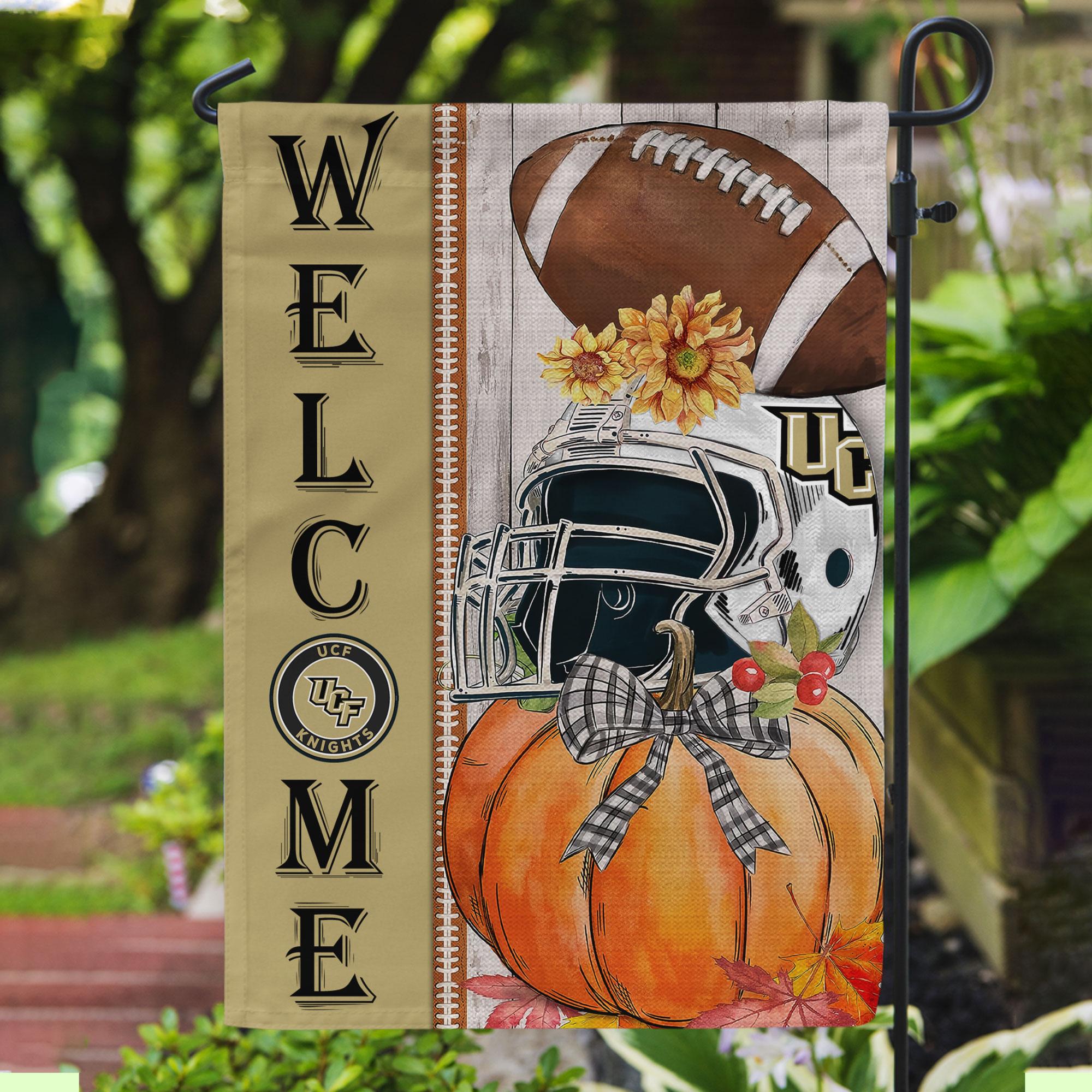 UCF Knights Welcome Fall Football Garden Flag - Double Sided Printed