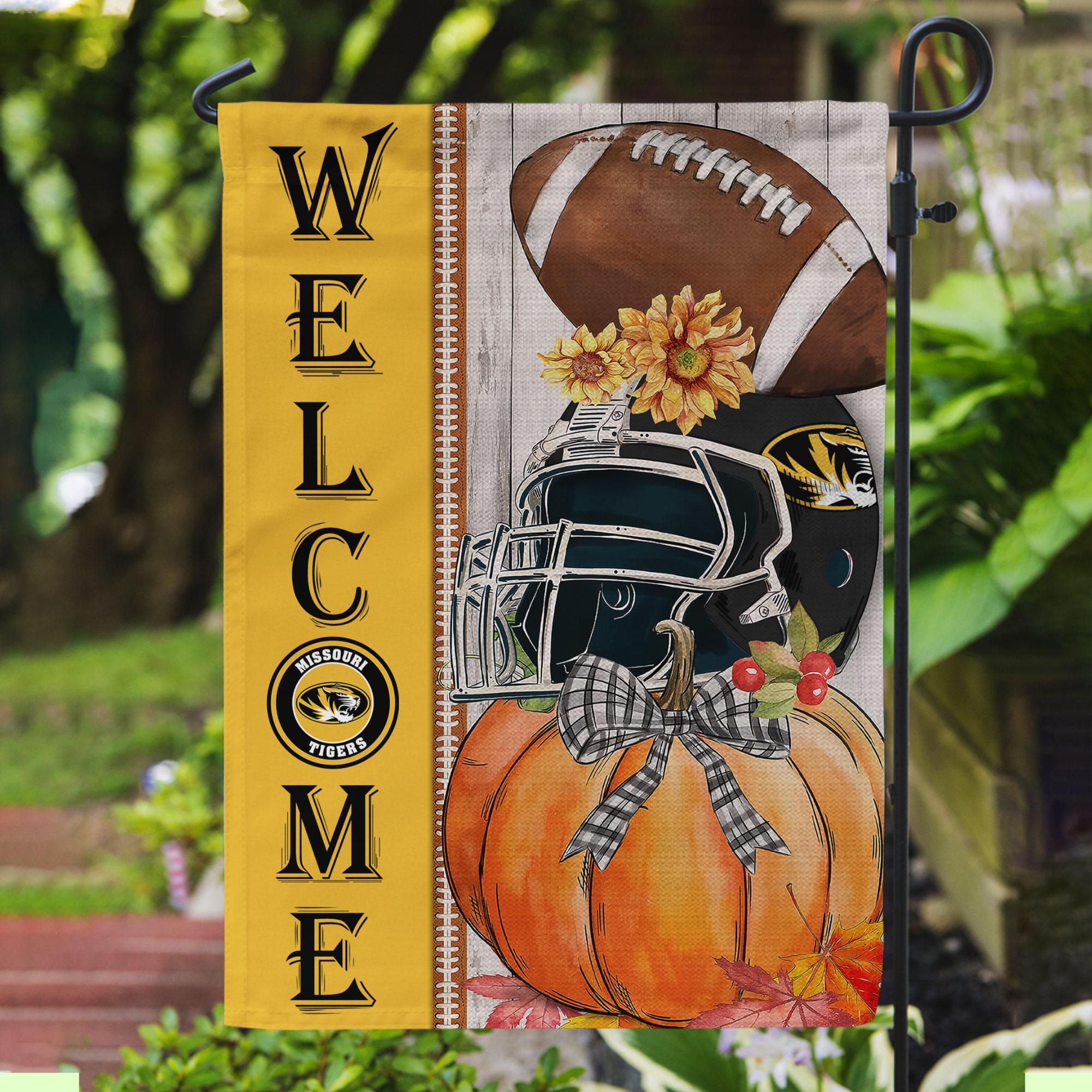 Missouri Tigers Welcome Fall Football Garden Flag - Double Sided Printed