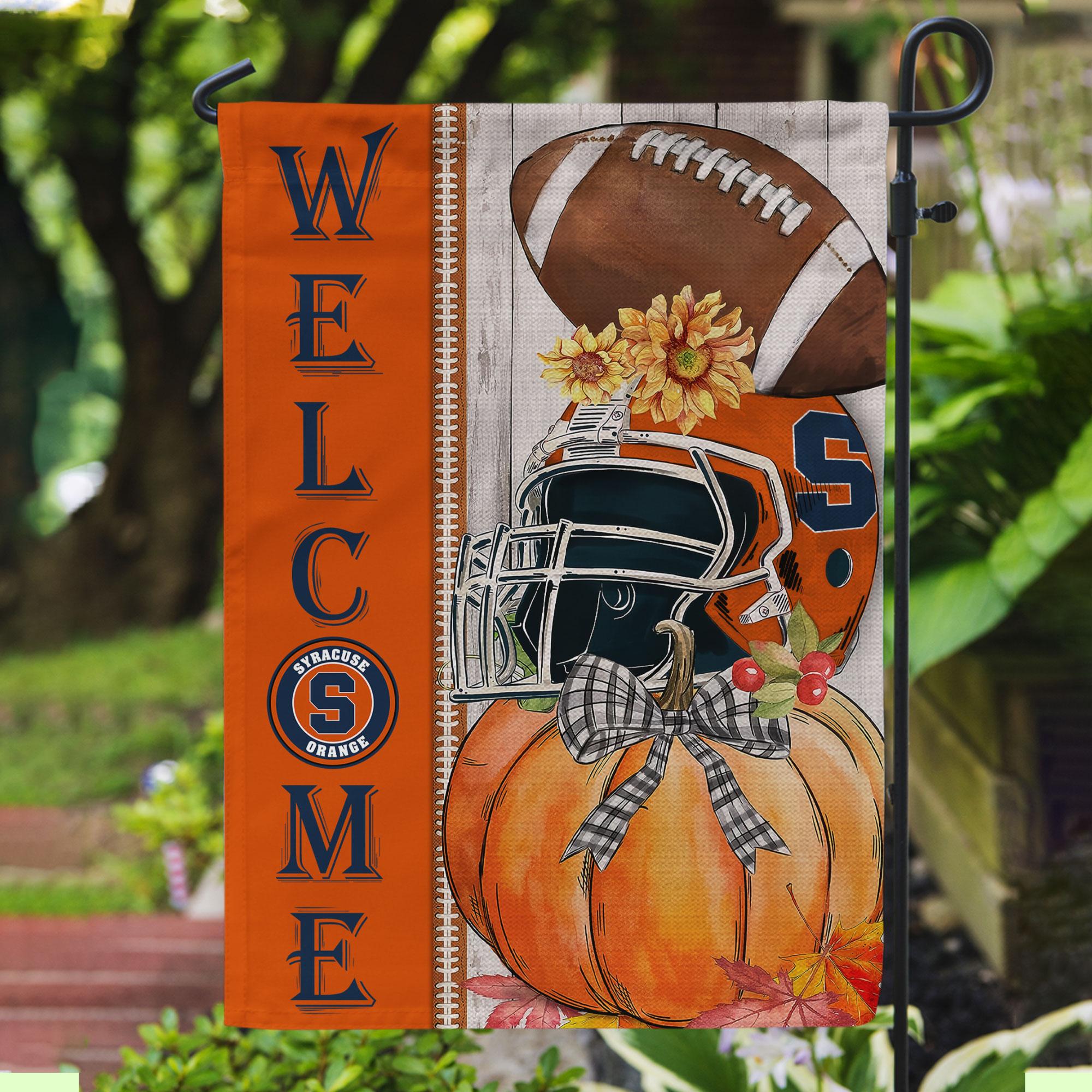 Syracuse Orange Welcome Fall Football Garden Flag - Double Sided Printed