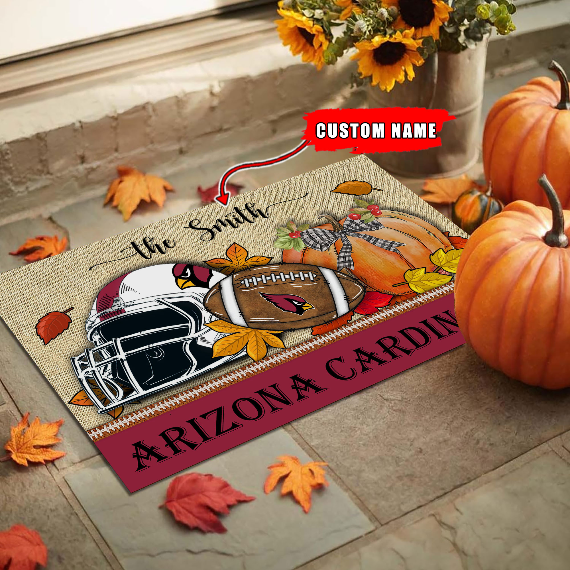 Arizona Cardinals Fall Football Doormat