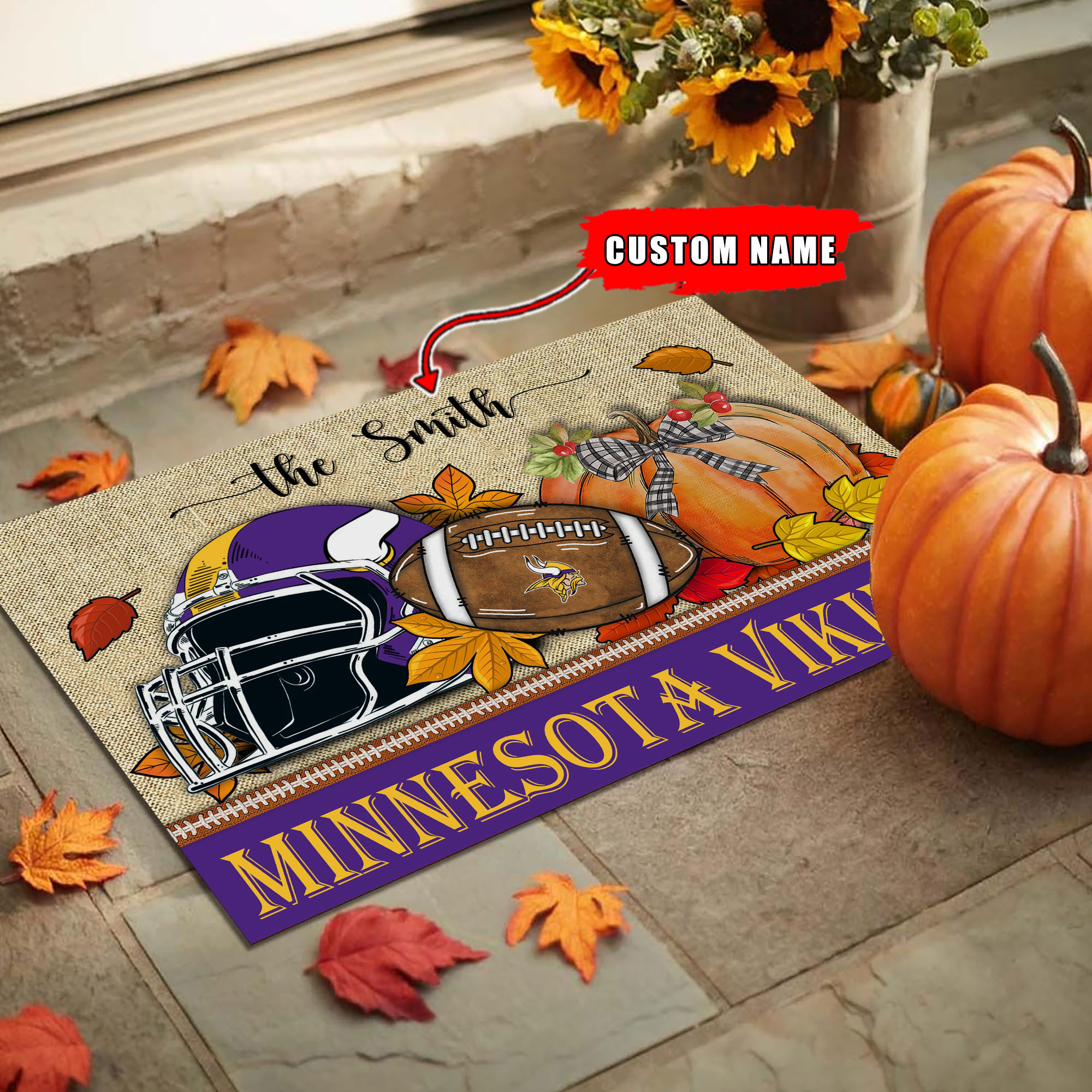 Minnesota Vikings Fall Football Doormat