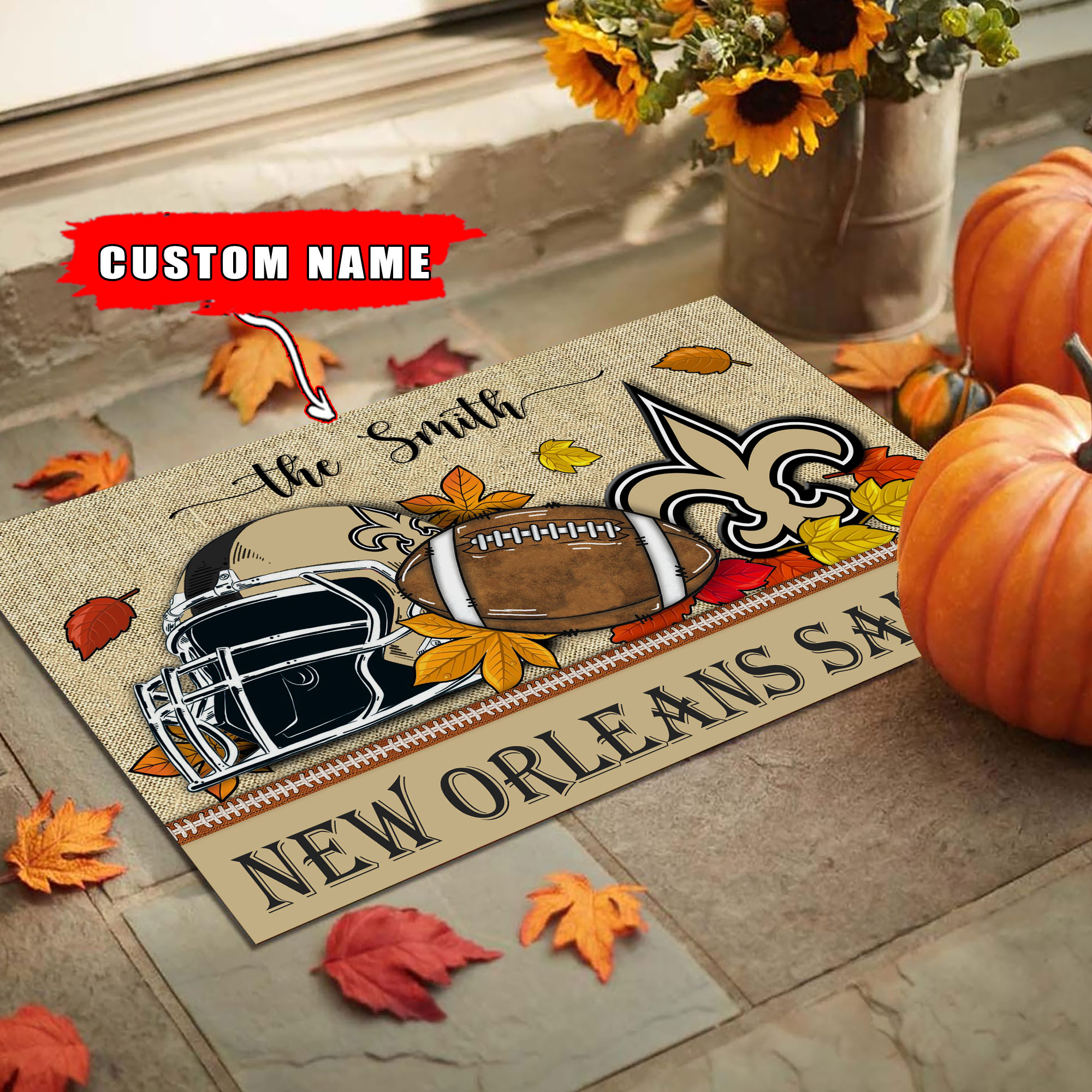 New Orleans Saints Football Doormat