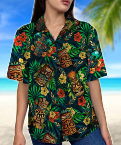 Hawaiian Shirt Personalized Beach Hawaii Shirt With Picture, Tropical Floral Pattern Hawaiian Shirt, Summer Gifts