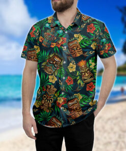 Alternative view of Hawaiian Shirt Personalized Beach Hawaii Shirt With Picture, Tropical Floral Pattern Hawaiian Shirt, Summer Gifts