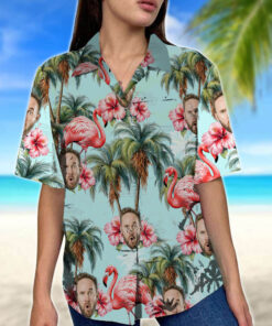 Hawaiian Shirt Personalized Beach Hawaii Shirt With Picture, Tropical Floral Pattern Hawaiian Shirt, Summer Gifts