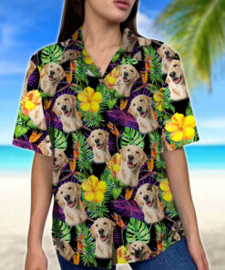 Hawaiian Shirt Personalized Beach Hawaii Shirt With Picture, Tropical Floral Pattern Hawaiian Shirt, Summer Gifts
