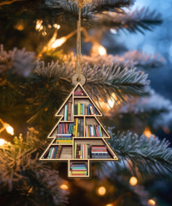 Book ornament Personalized Book Wooden Ornament Personalized Your Name, Christmas Gift For Book Lovers, Christmas Decorations