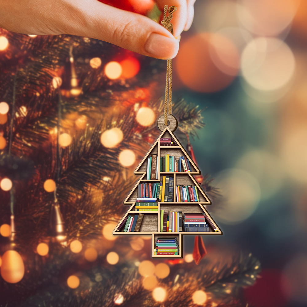 Book ornament Personalized Book Wooden Ornament Personalized Your Name, Christmas Gift For Book Lovers, Christmas Decorations - Image 4