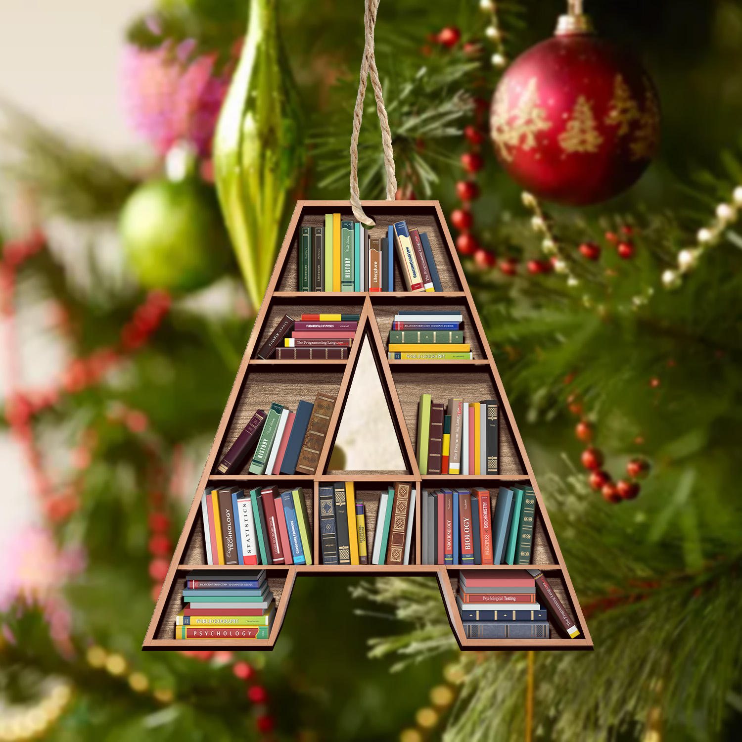 Book ornament Personalized Book Wooden Ornament Personalized Your Name, Christmas Gift For Book Lovers, Christmas Decorations