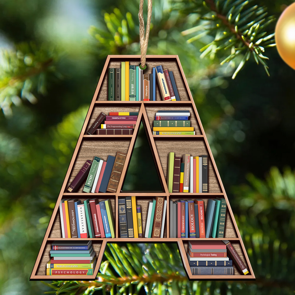 Book ornament Personalized Book Wooden Ornament Personalized Your Name, Christmas Gift For Book Lovers, Christmas Decorations - Image 2