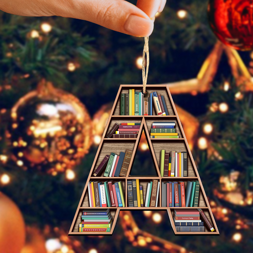 Book ornament Personalized Book Wooden Ornament Personalized Your Name, Christmas Gift For Book Lovers, Christmas Decorations - Image 3