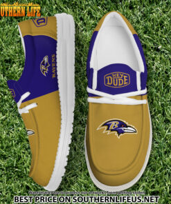 14 Baltimore Ravens Football Hey Dude Canvas Loafer Shoes