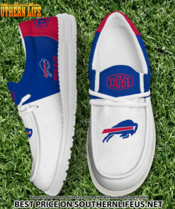13 Buffalo Bills Football White Hey Dude Canvas Loafer Shoes