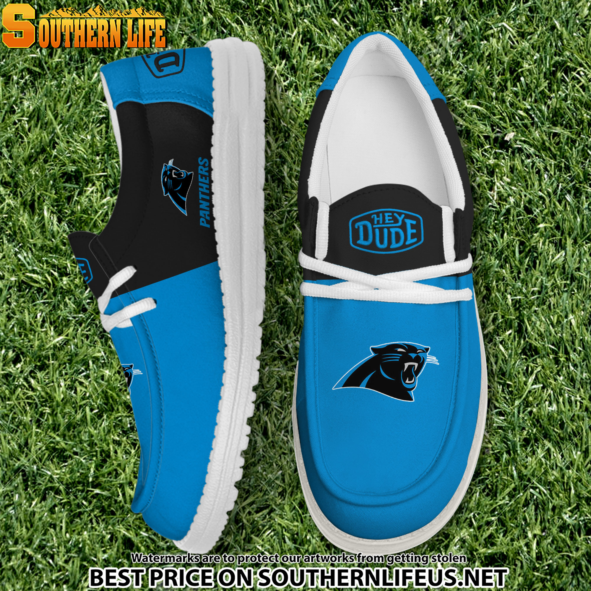 23 Carolina Panthers Football Hey Dude Canvas Loafer Shoes