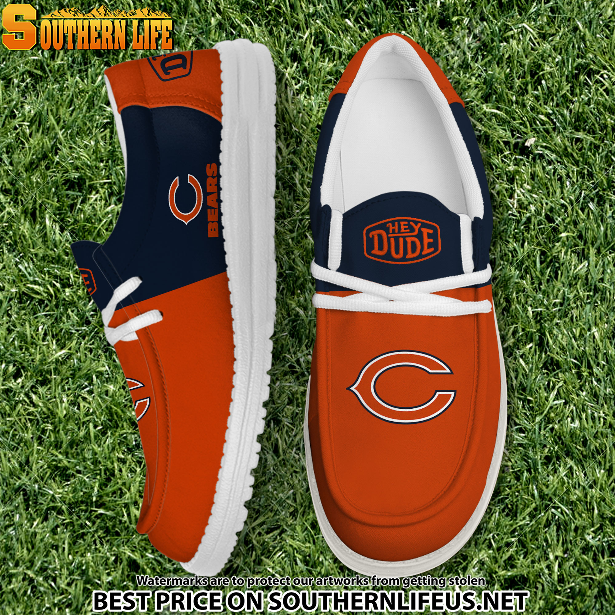 22 Chicago Bears Football Hey Dude Canvas Loafer Shoes
