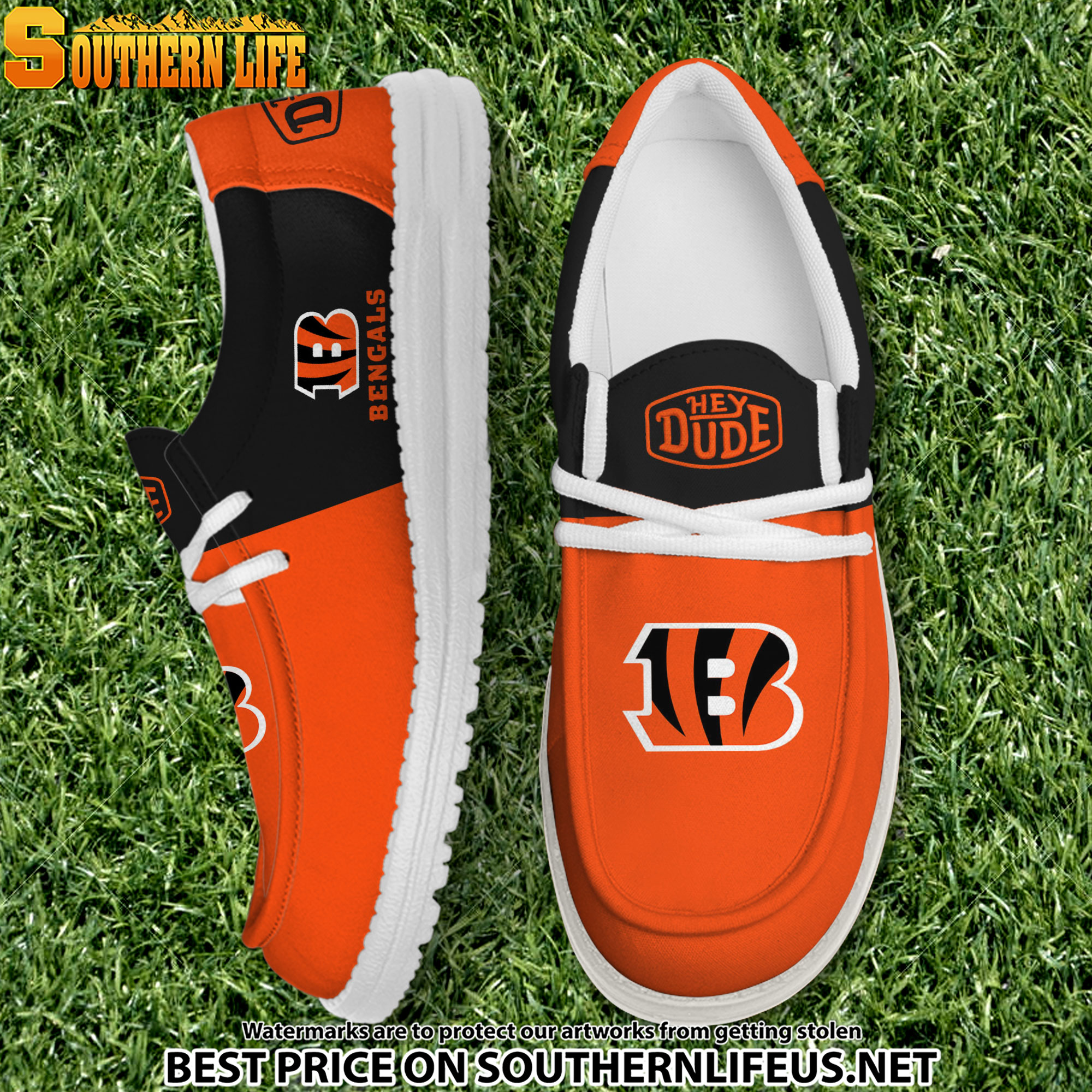 24 Cincinnati Bengals Football Hey Dude Canvas Loafer Shoes
