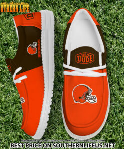 25 Cleveland Browns Football Hey Dude Canvas Loafer Shoes