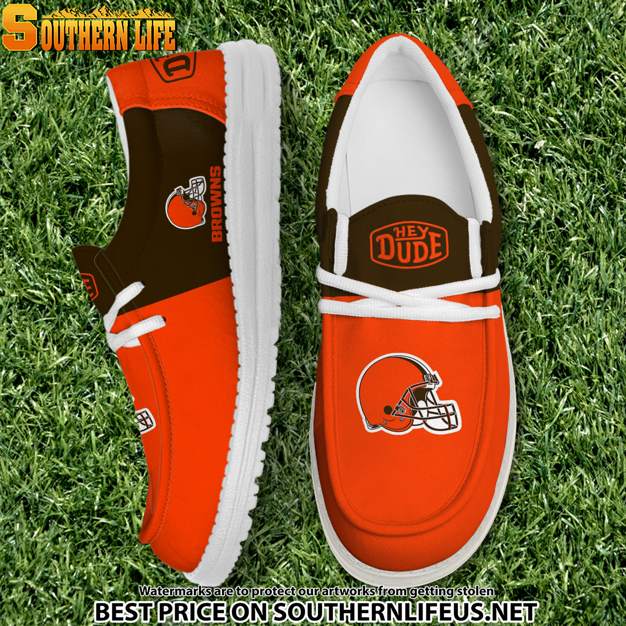 25 Cleveland Browns Football Hey Dude Canvas Loafer Shoes