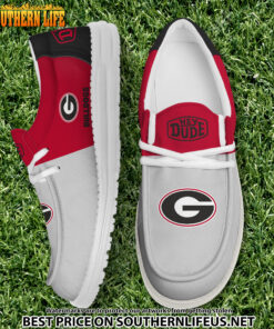 NCA08 Georgia Bulldogs White Hey Dude Canvas Loafer Shoes