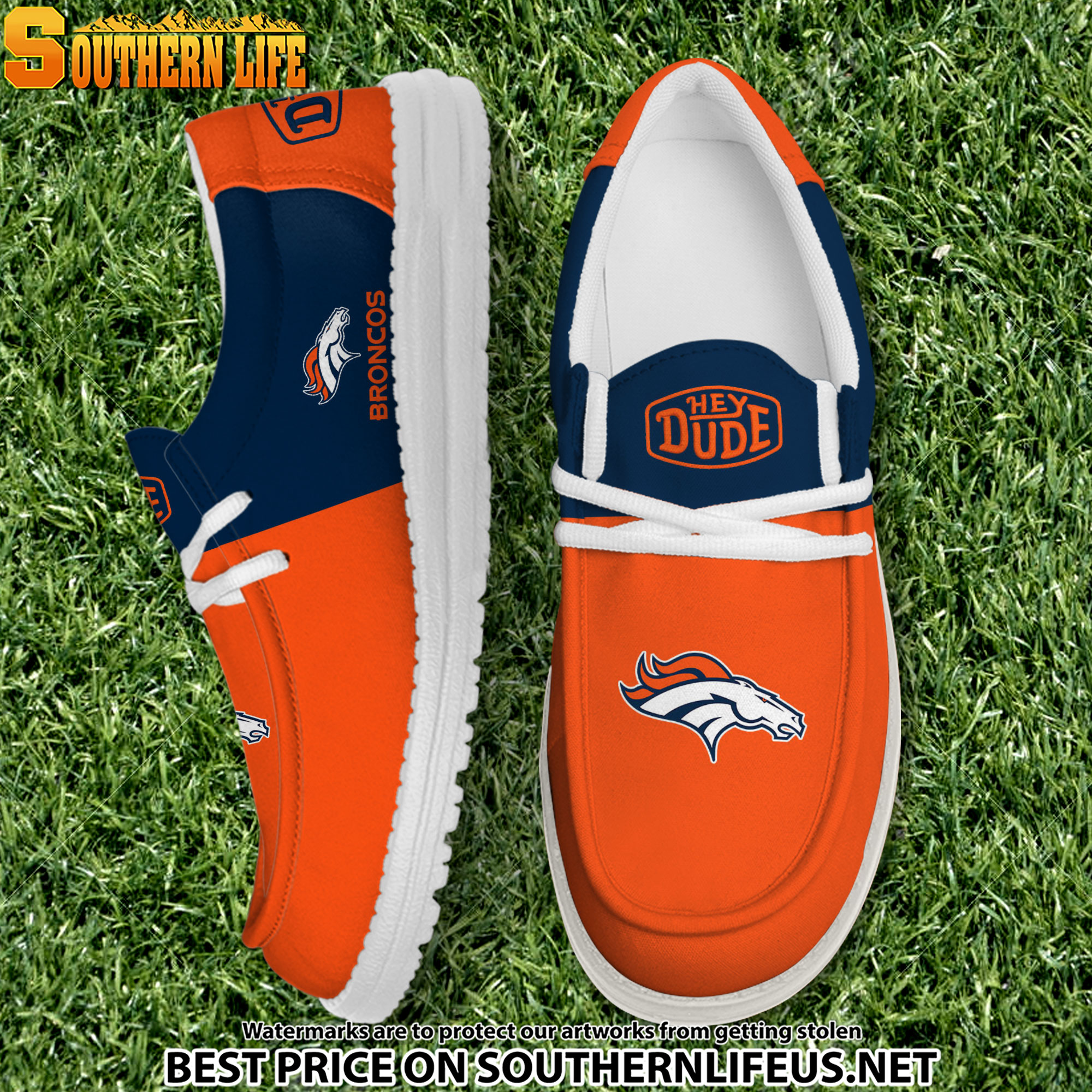 15 Denver Broncos Football Hey Dude Canvas Loafer Shoes