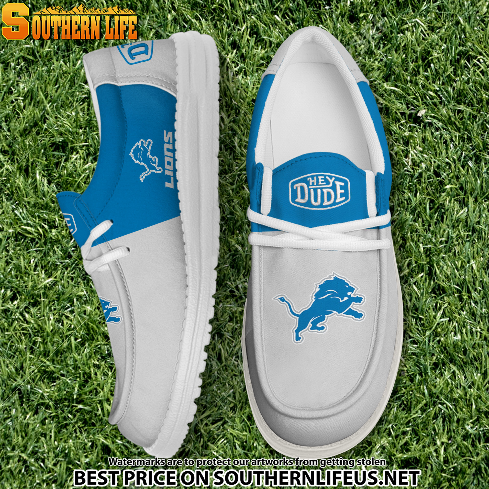 11 Detroit Lions Football Hey Dude Canvas Loafer Shoes
