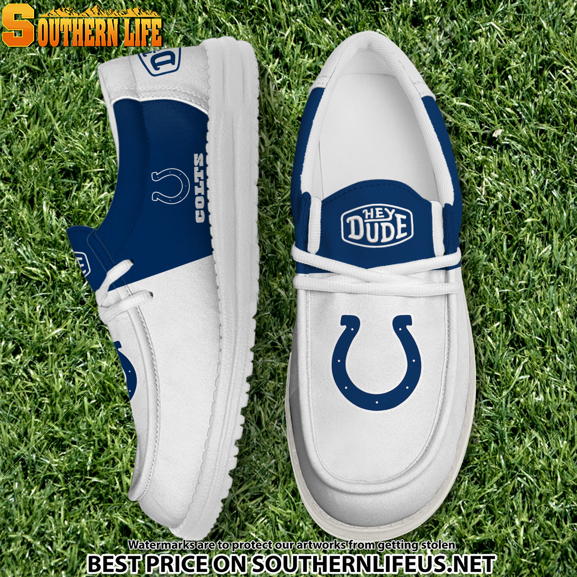 32 Indianapolis Colts Football Hey Dude Canvas Loafer Shoes