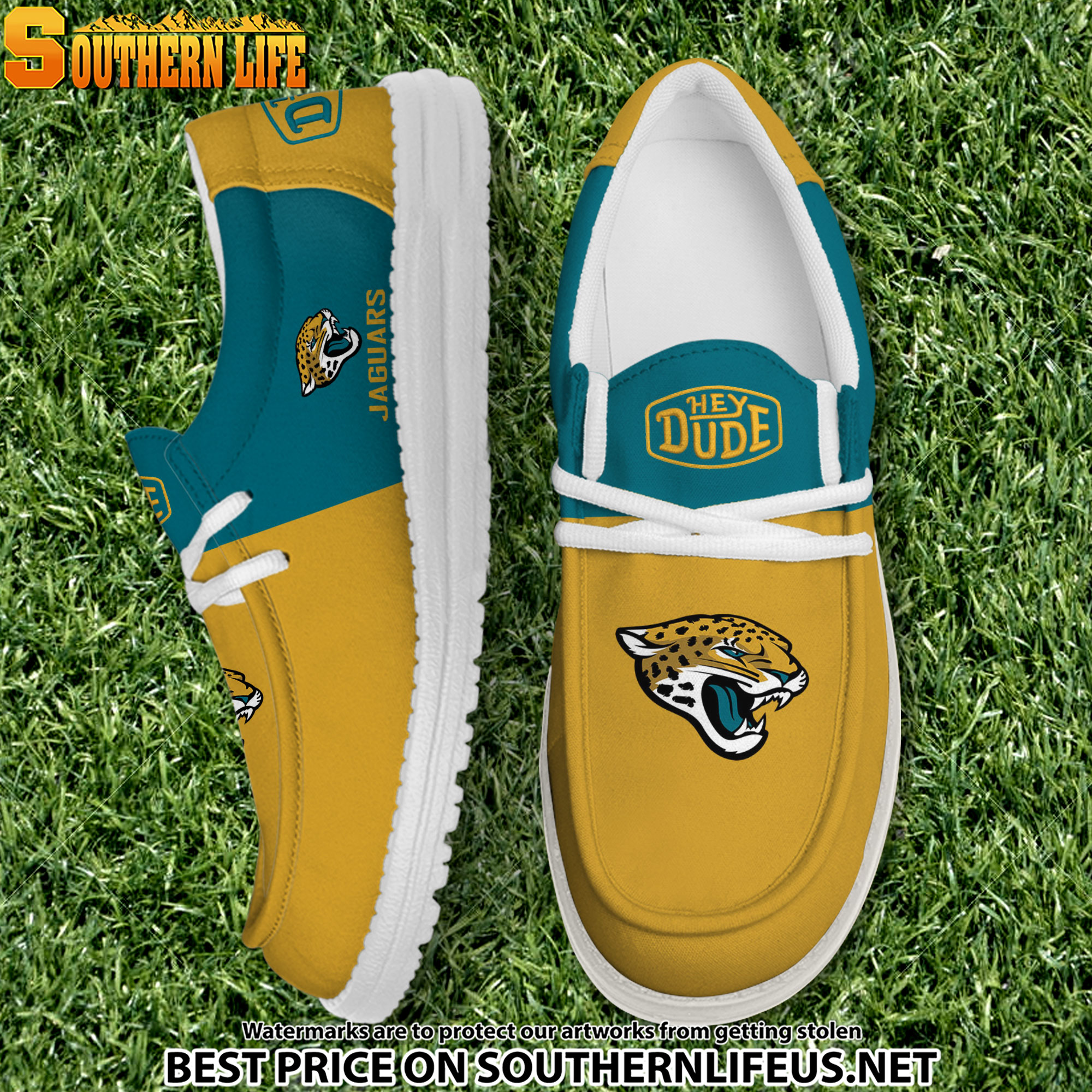 29 Jacksonville Jaguars Football Hey Dude Canvas Loafer Shoes