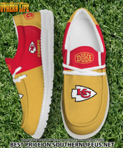01 Kansas City Chiefs Football Hey Dude Canvas Loafer Shoes