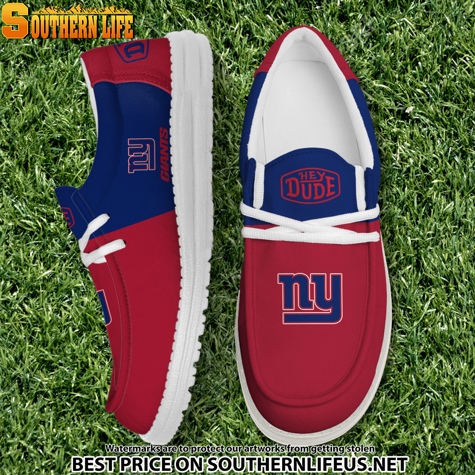17 New York Giants Football Hey Dude Canvas Loafer Shoes