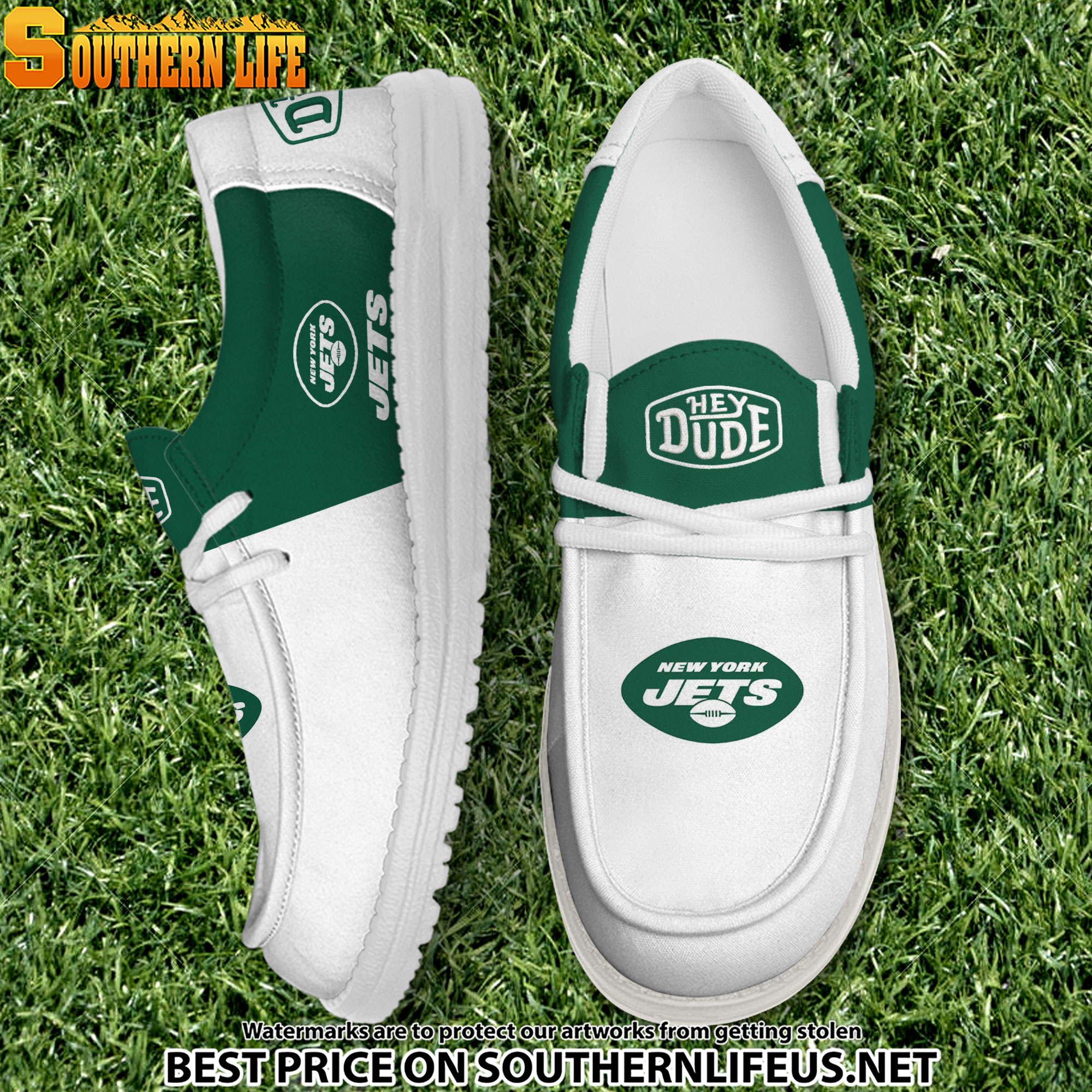 18 New York Jets Football Hey Dude Canvas Loafer Shoes