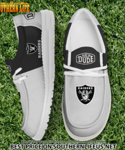 16 Las Vegas Raiders Football Hey Dude Canvas Loafer Shoes