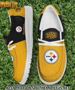 03 Pittsburgh Steelers Football Hey Dude Canvas Loafer Shoes