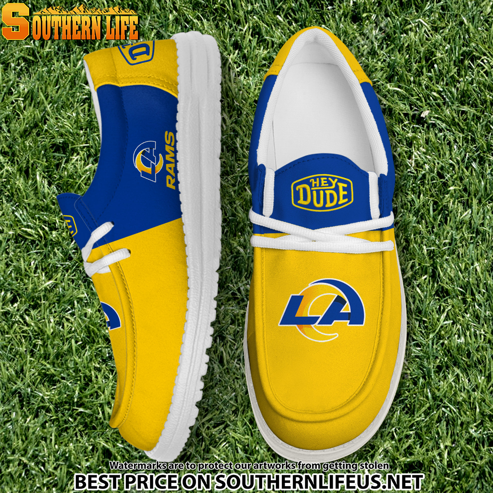 21 Los Angeles Rams Football Hey Dude Canvas Loafer Shoes