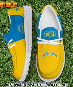 27 Los Angeles Chargers Football Hey Dude Canvas Loafer Shoes