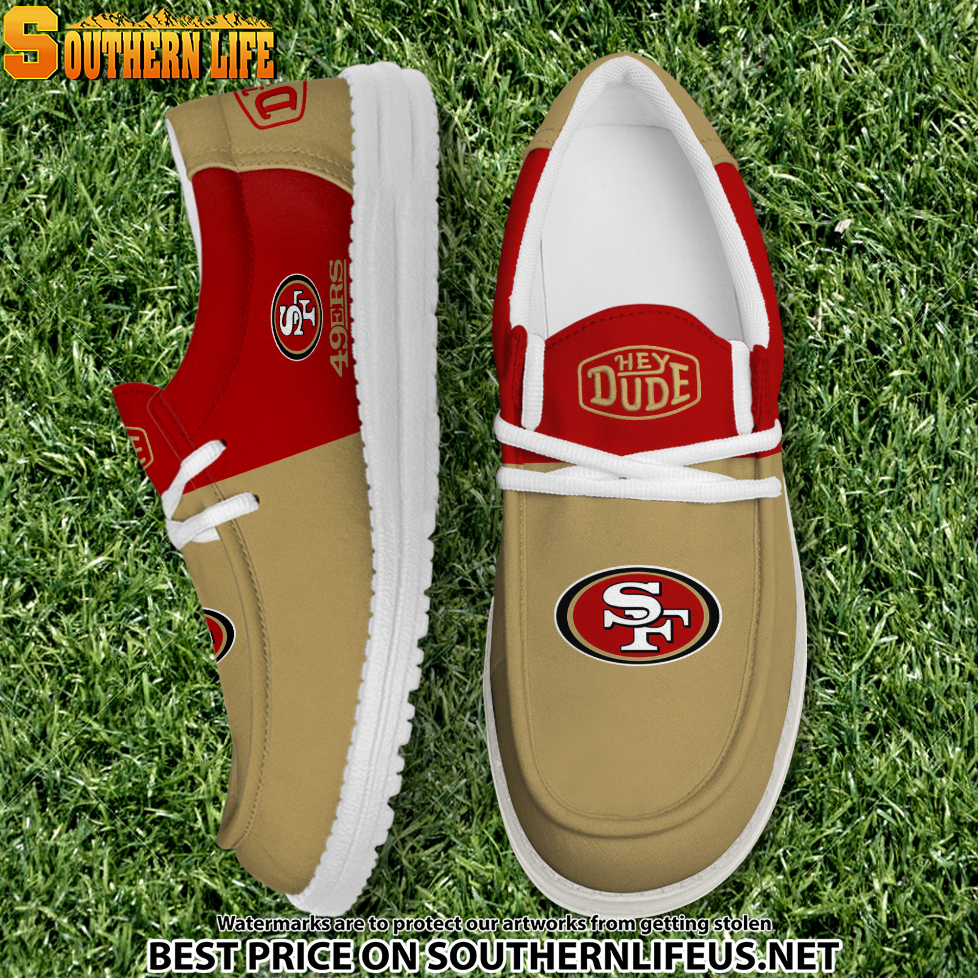 05 San Francisco 49ers Football Hey Dude Canvas Loafer Shoes