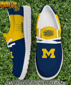 NCA29 Michigan Wolverines Hey Dude Canvas Loafer Shoes