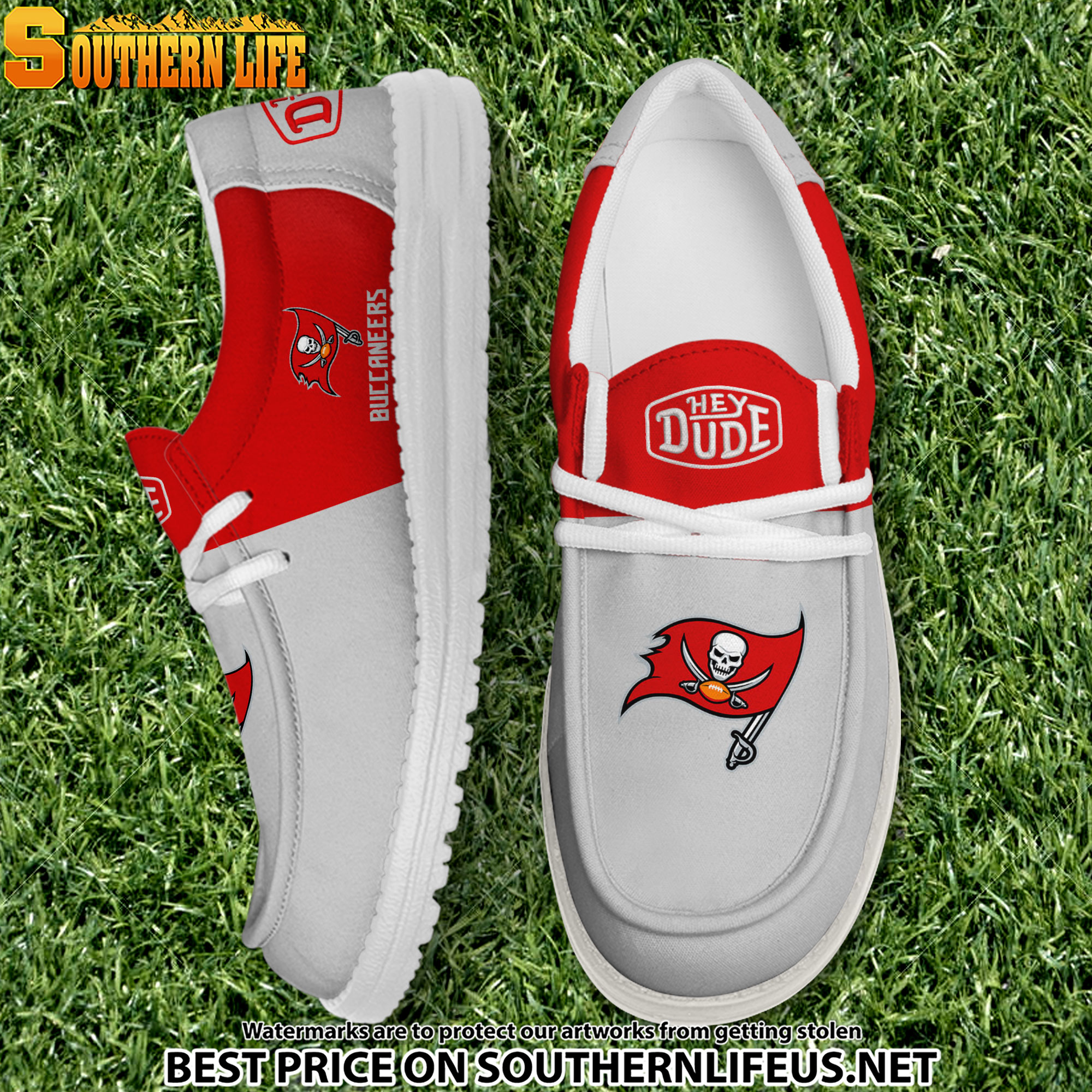 09 Tampa Bay Buccaneers Football Hey Dude Canvas Loafer Shoes