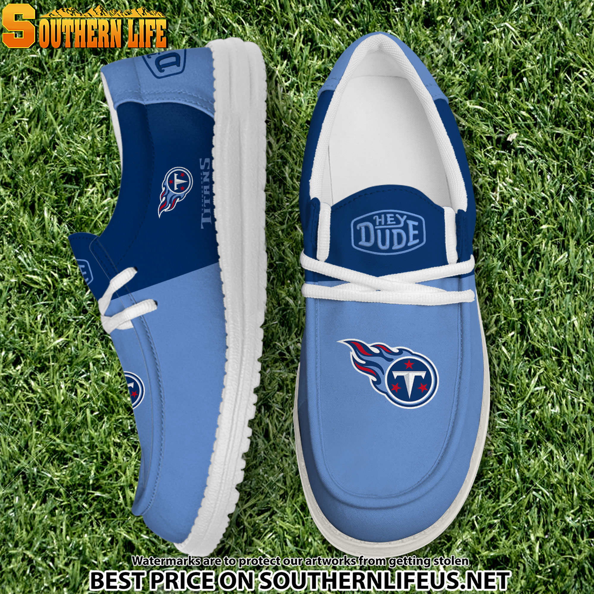 19 Tennessee Titans Football Hey Dude Canvas Loafer Shoes