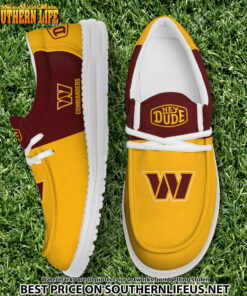 08 Washington Commanders Football Hey Dude Canvas Loafer Shoes