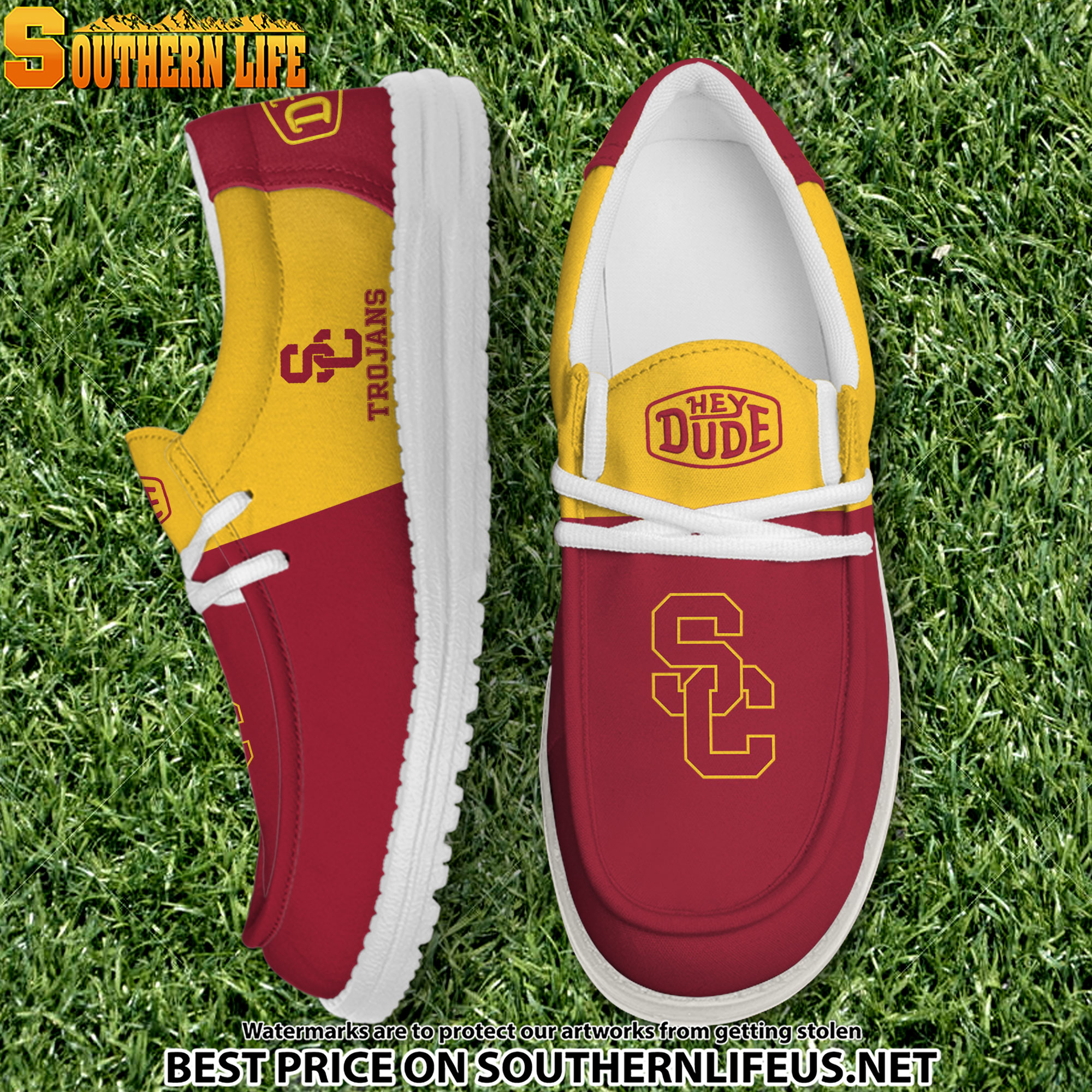 NCA34 USC Trojans Hey Dude Canvas Loafer Shoes