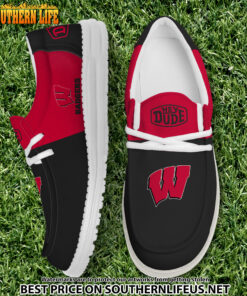 NCA37 Wisconsin Badgers Hey Dude Canvas Loafer Shoes