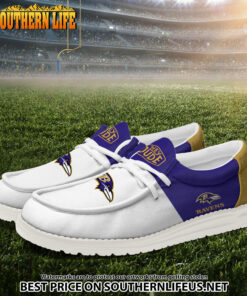 Alternative view of 14 Baltimore Ravens Football White Hey Dude Canvas Loafer Shoes