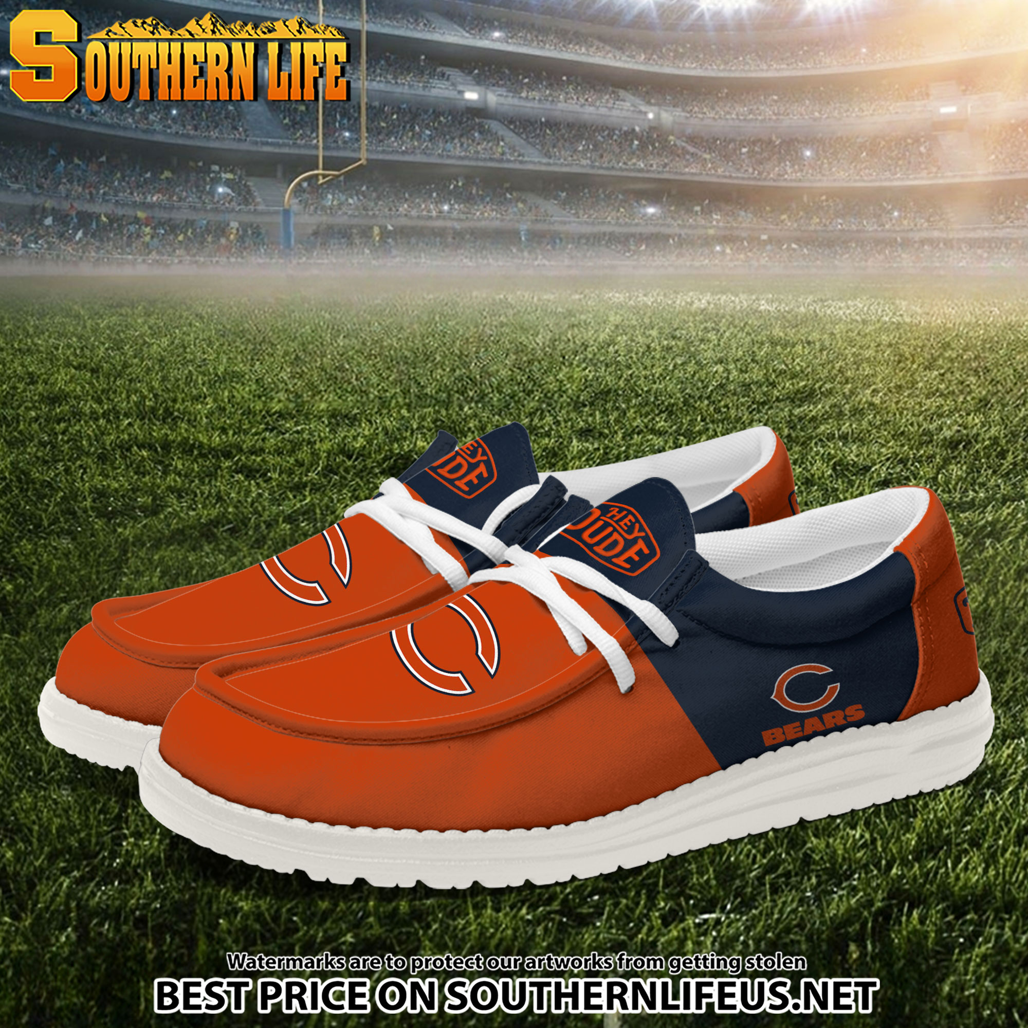 22 Chicago Bears Football Hey Dude Canvas Loafer Shoes - Image 2
