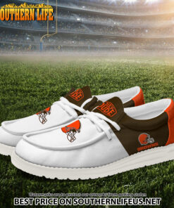 Alternative view of 25 Cleveland Browns Football White Hey Dude Canvas Loafer Shoes
